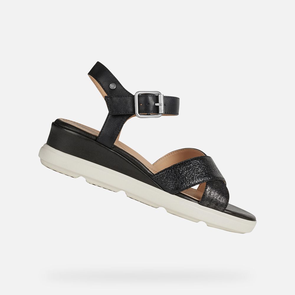 Geox Sandals Black Pisa - Geox Womens Shoes - KMVQGO286